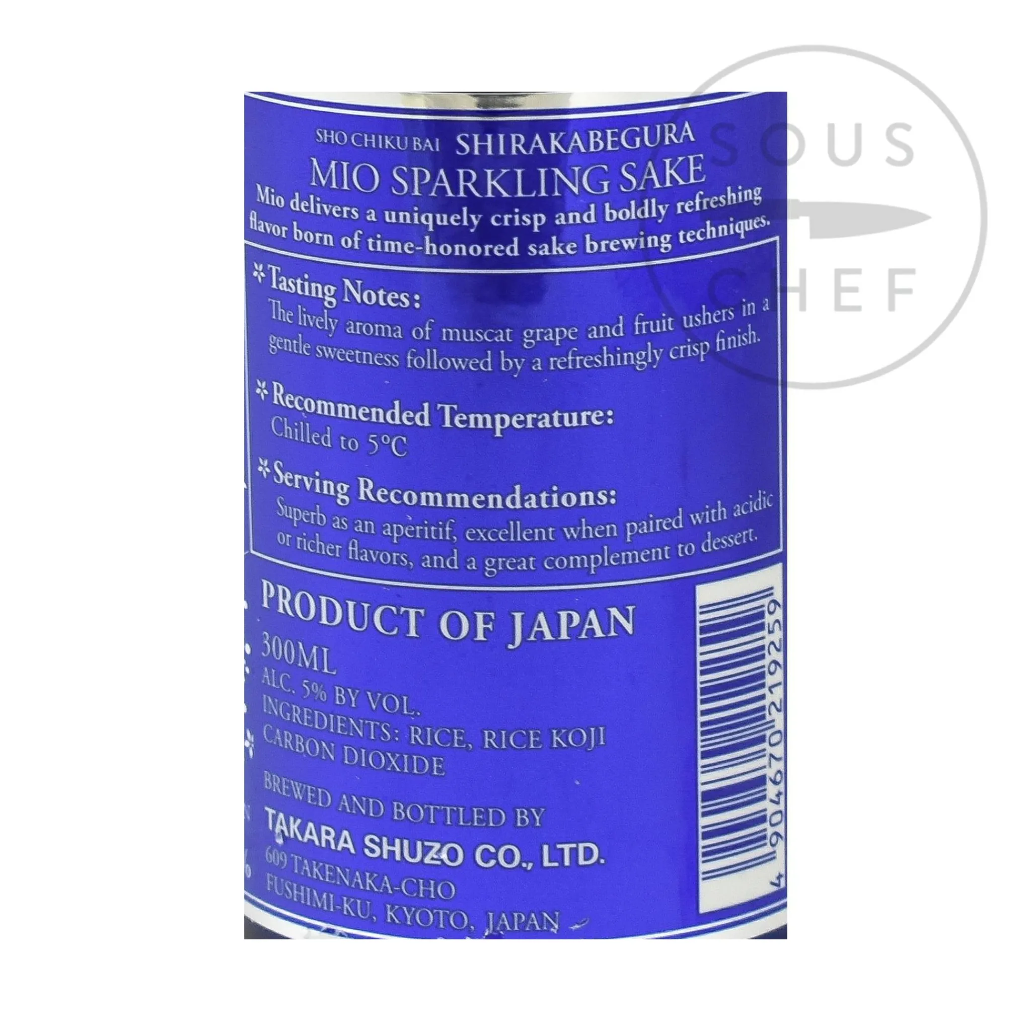 Shochikubai Mio Sparkling Sake, 300ml Outlet