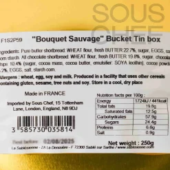 La Sablesienne Short Dated French Sable Biscuits in Sky Blue Floral Tin, 250g