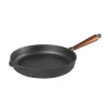 Skeppshult Cast Iron Deep Frying Pan with Beech Wood Handle, 28cm Clearance