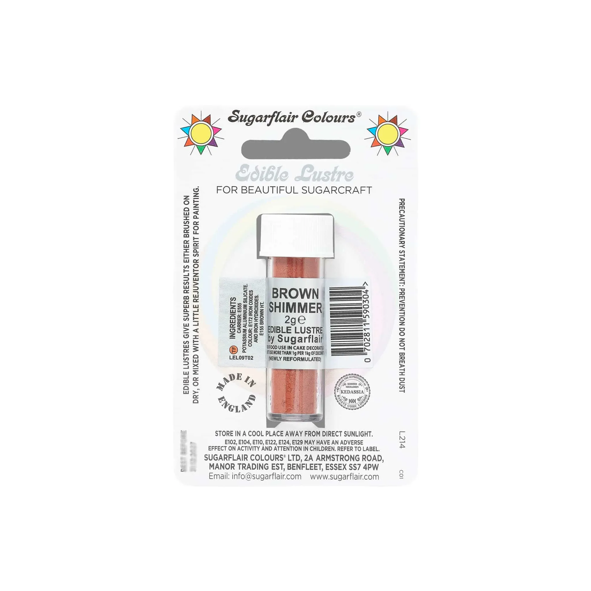 Sugarflair Edible Lustre Glitter Dust, Brown 2g Outlet