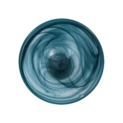 Turkish Tableware Teal Marble Glass Serving Bowl, 25cm Online
