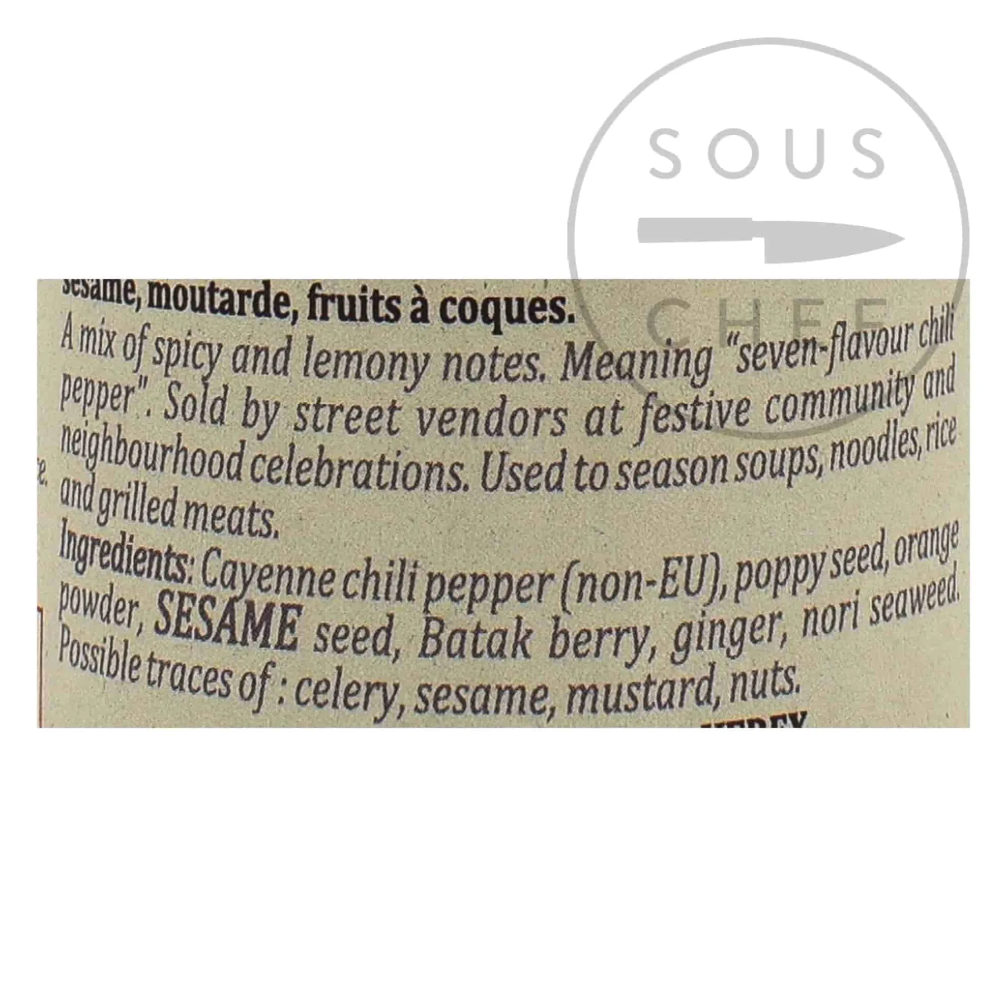 Terre Exotique Shichimi Togarashi Spices, 50g New