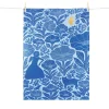 Tissage Moutet Blue Garden Embroidered French Jacquard Tea Towel Discount