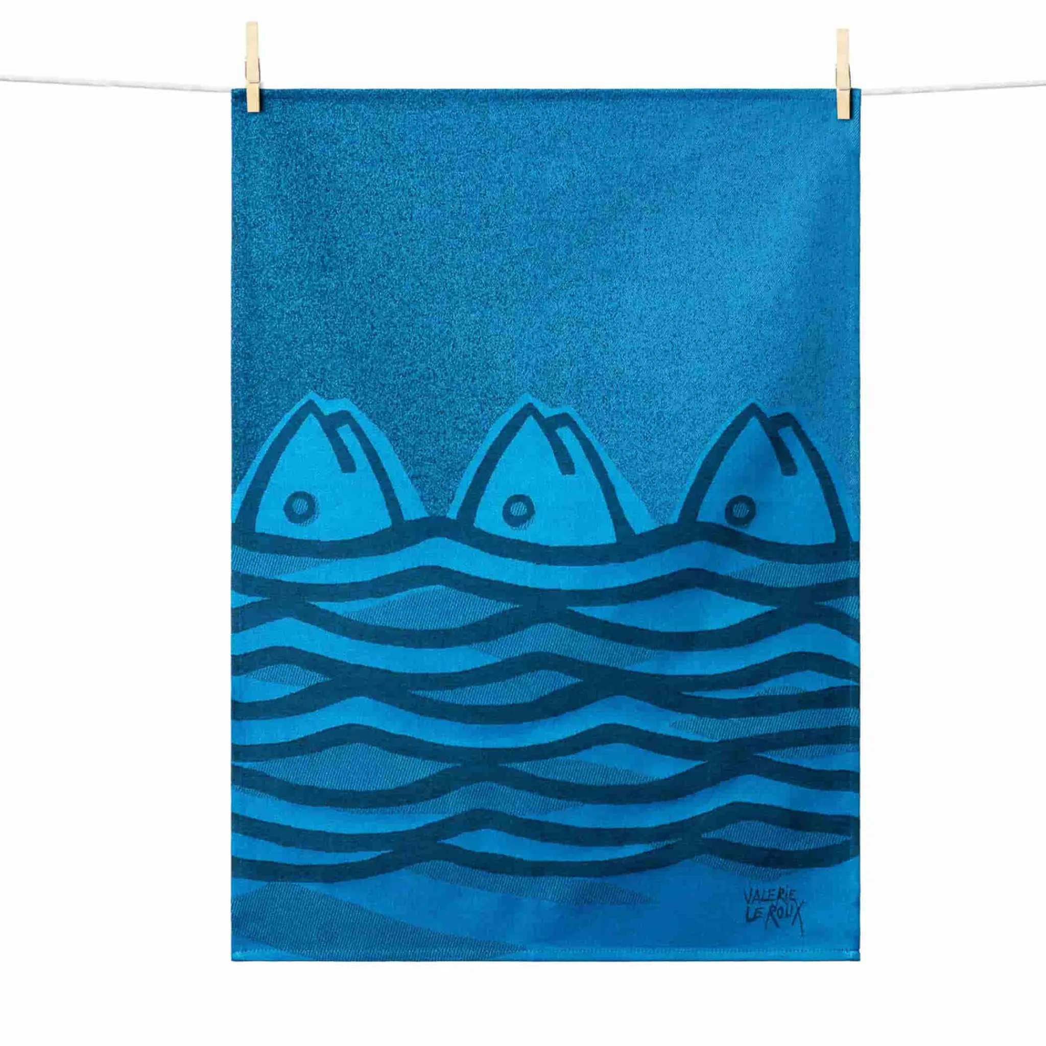 Tissage Moutet Sardines French Jacquard Tea Towel Online