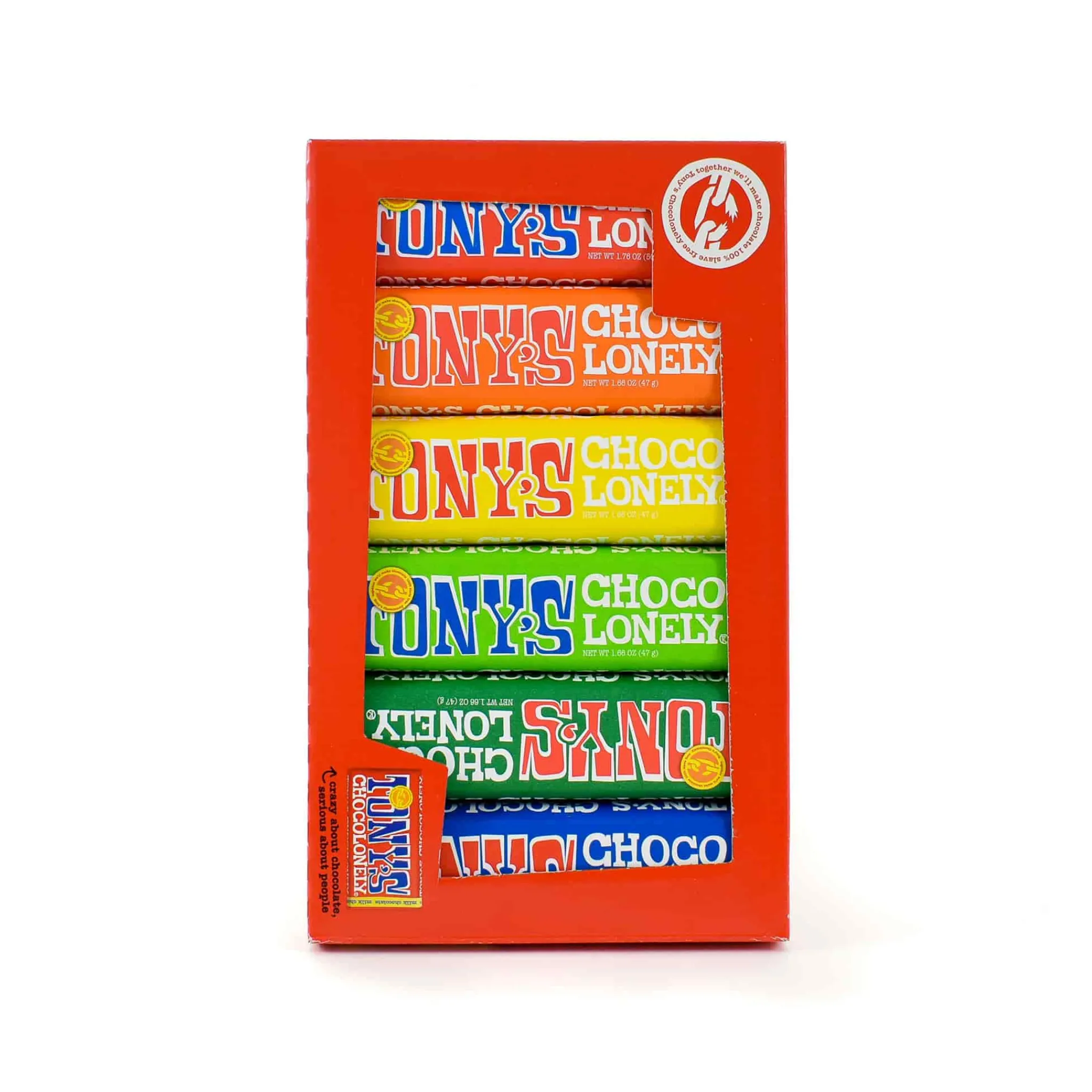 Tony's Chocolonely Chocolate Rainbow Tasting Pack, (6 x 47/50g) Outlet
