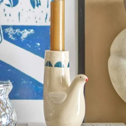Bloomingville Trudy White Bird Candle Holder Clearance