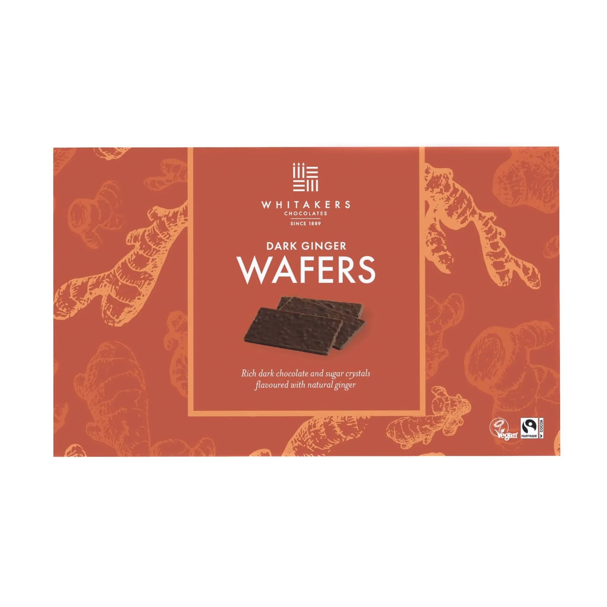 Whitakers Vegan Dark Chocolate Ginger Wafers, 150g Discount