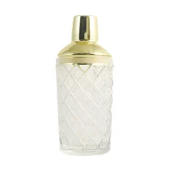 Uberstar Vintage Inspired Diamond Cut Glass & Gold Cocktail Shaker Online