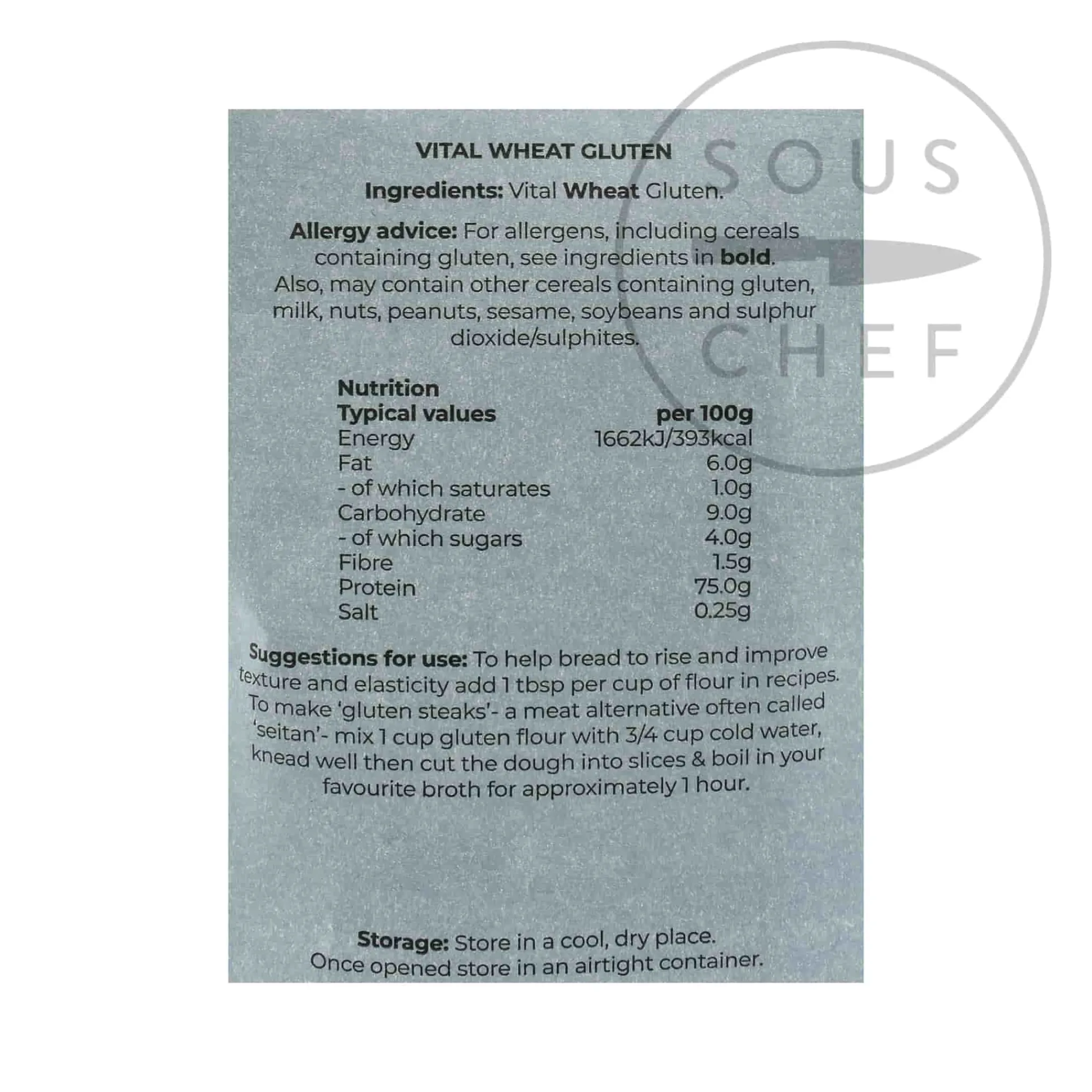 Vital Wheat Gluten Flour - Seitan Flour, 500g Online