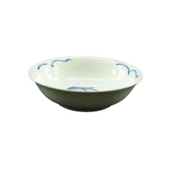 Chinese Tableware White & Blue Carp Soup Bowl