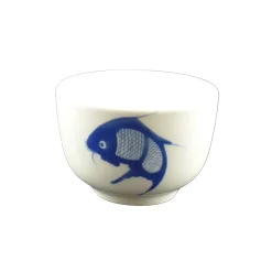 Chinese Tableware White & Blue Carp Tea Cup, 140ml Online