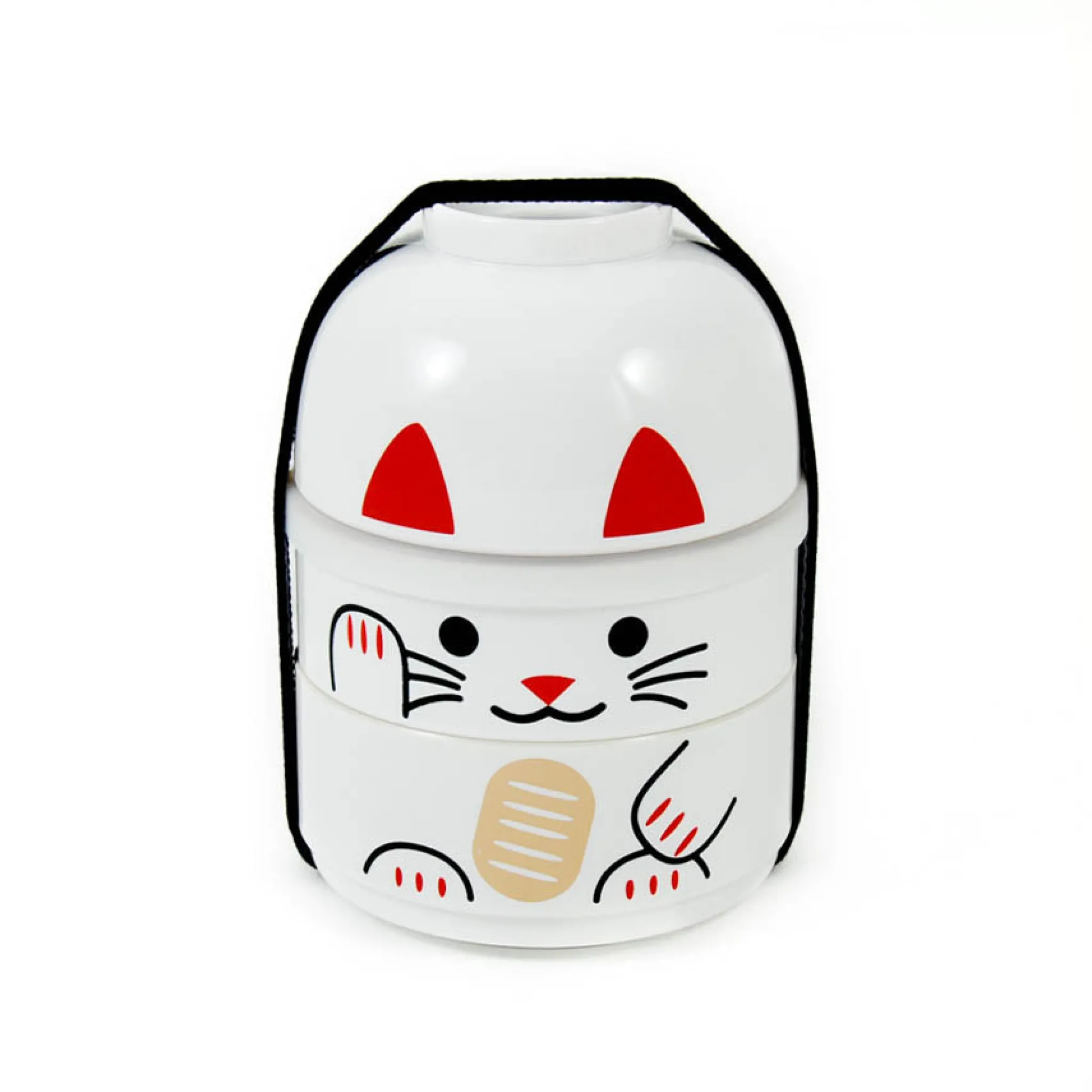 Hakoya White Manekineko Bento Box, 640ml Hot
