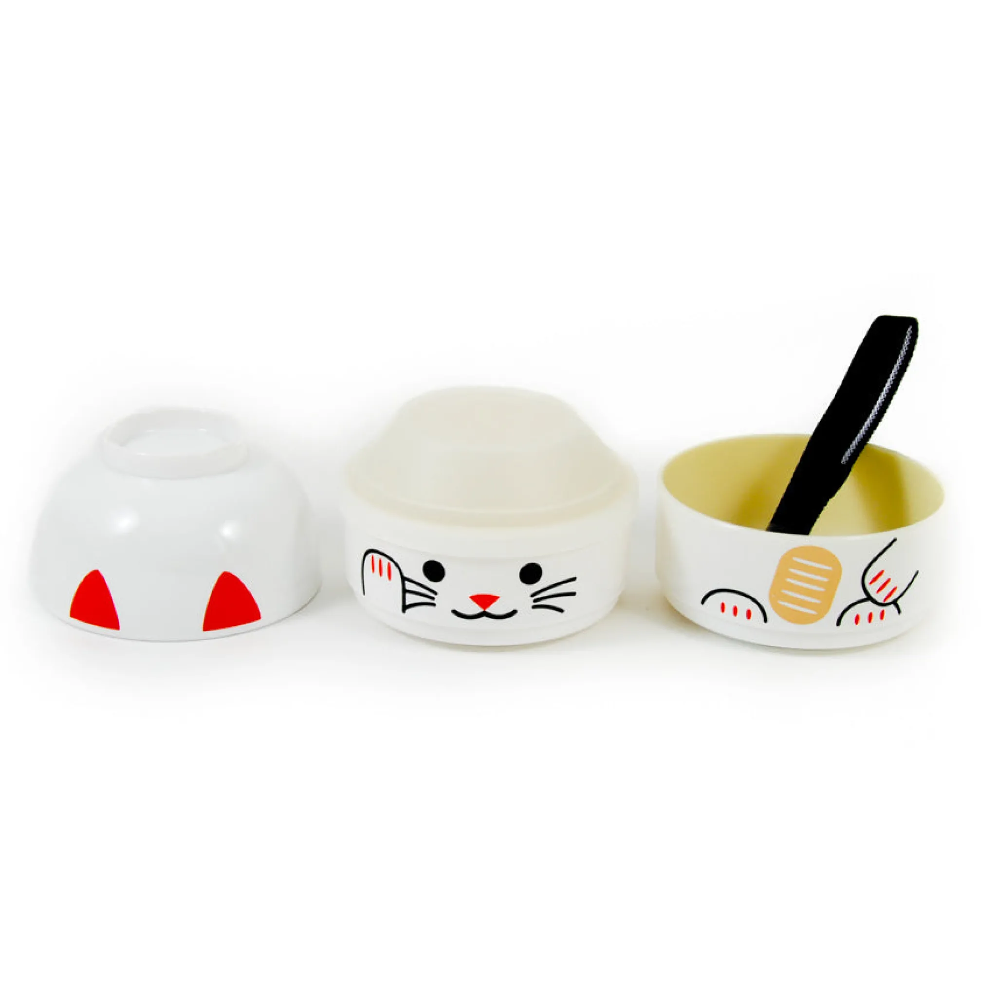 Hakoya White Manekineko Bento Box, 640ml Hot