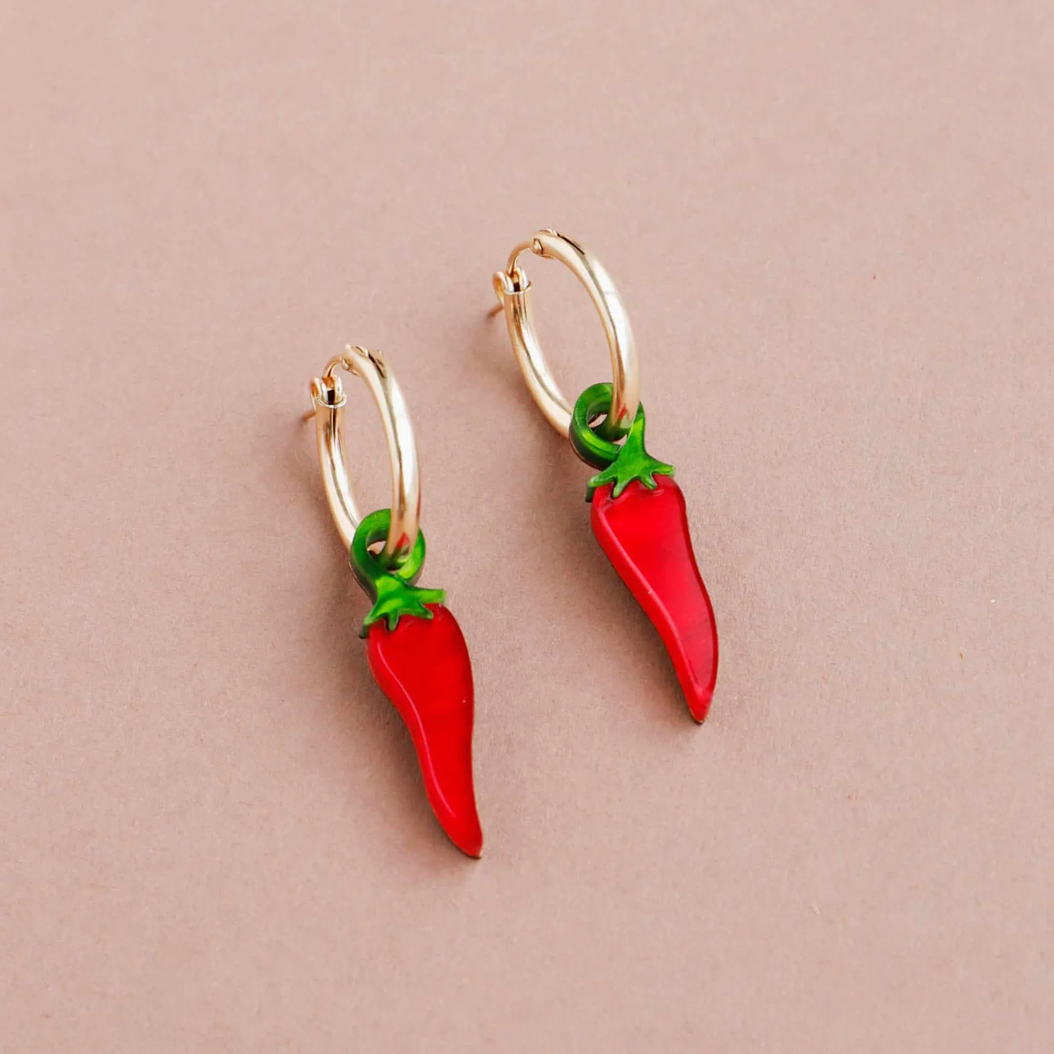 Wolf & Moon Chilli Pepper Hoop Earrings Discount