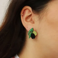 Wolf & Moon Olive Stud Earrings Discount