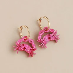 Wolf & Moon Pink Crab Hoop Earrings Online