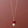 Wolf & Moon Red Mushroom Necklace Outlet
