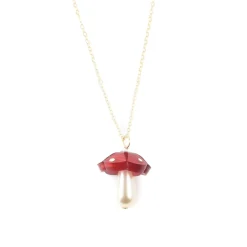 Wolf & Moon Red Mushroom Necklace Outlet