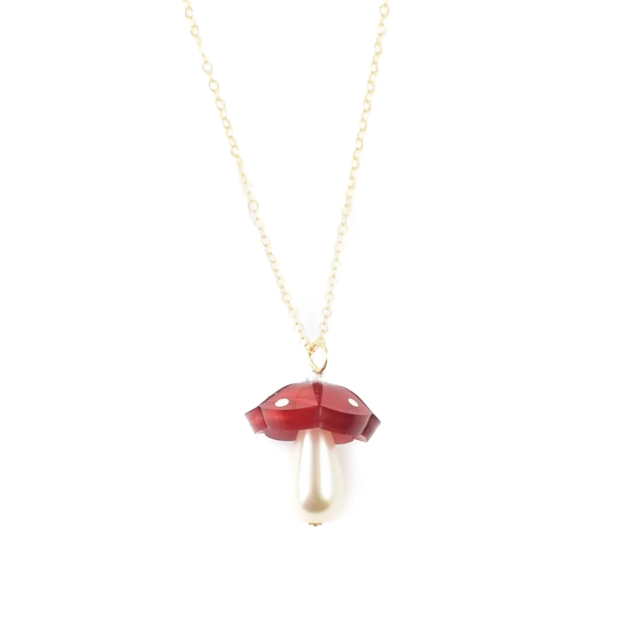 Wolf & Moon Red Mushroom Necklace Outlet