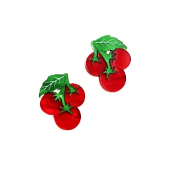 Wolf & Moon Tomato Stud Earrings New