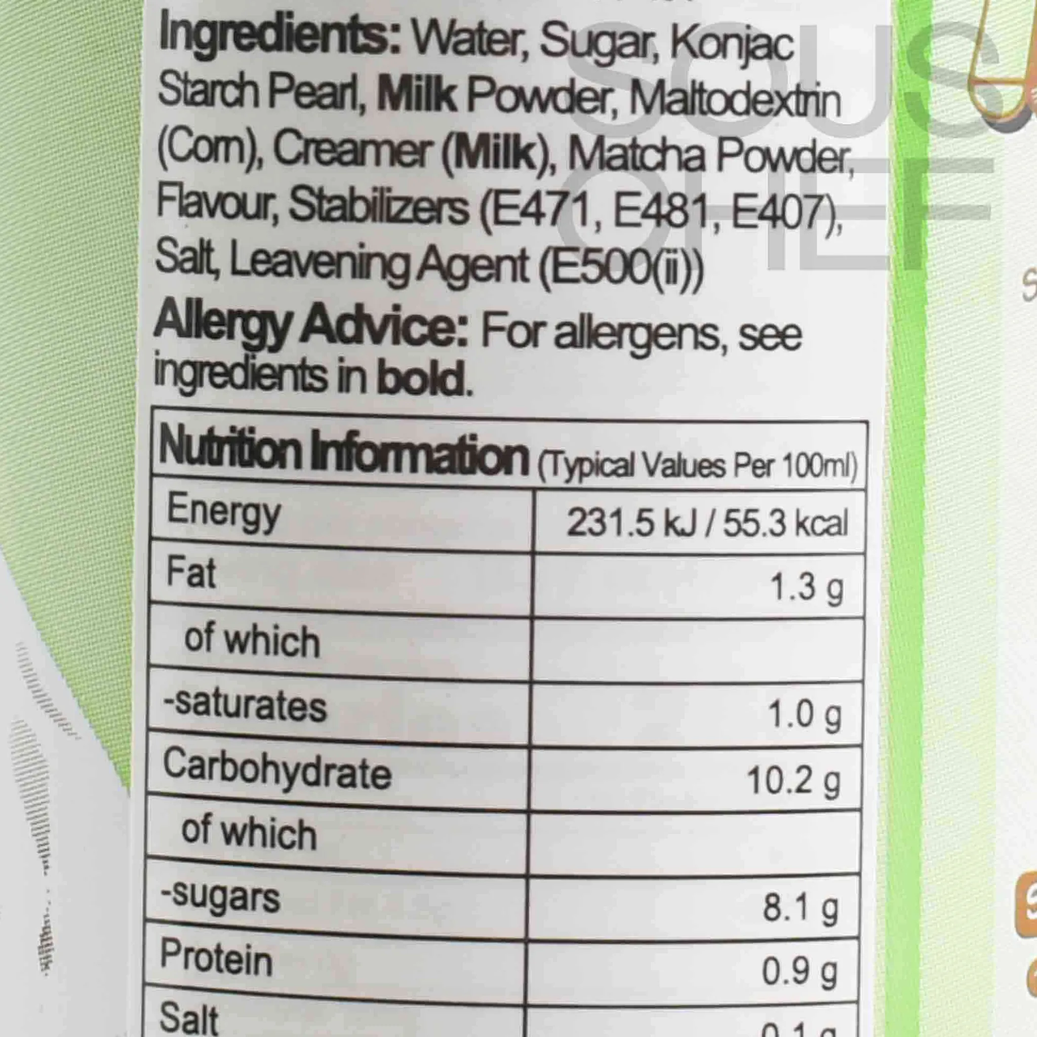 O'S Bubble 12x Boba Matcha Milk Tea, 470ml