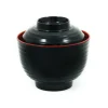 R&B 5x Melamine Red & Black Miso Soup Bowl, 10cm Hot