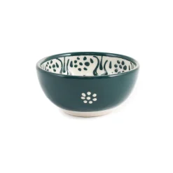 El Boyali Seramikler Yesil Ve Beyaz Boyali Dipping Bowl, 9.5cm New