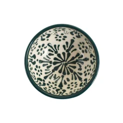 El Boyali Seramikler Yesil Ve Beyaz Boyali Dipping Bowl, 9.5cm New