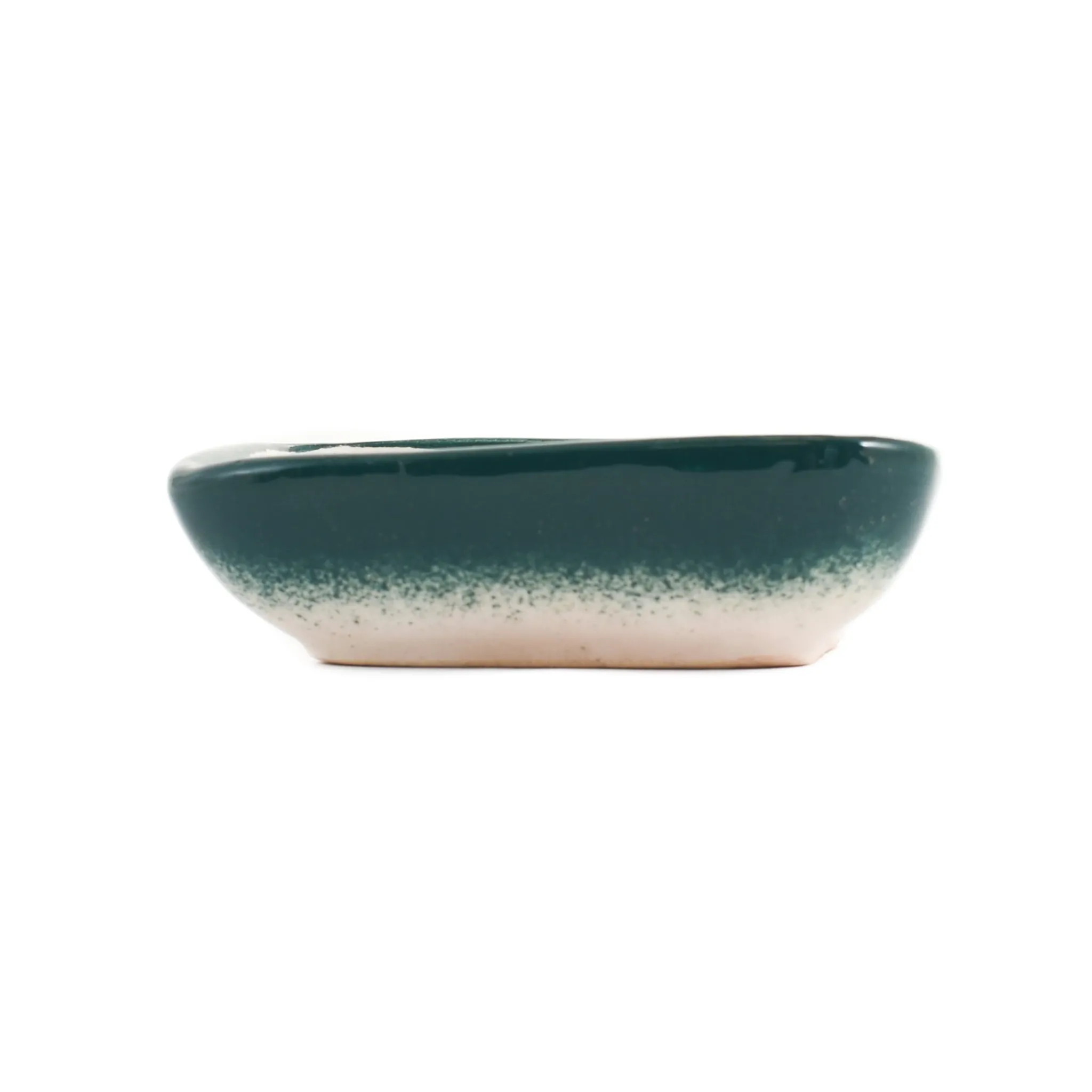 El Boyali Seramikler Yesil Ve Beyaz Boyali Rectangular Sauce Dish, 10.5x8cm Online