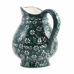 El Boyali Seramikler Yesil Ve Beyaz Boyali Round Jug, 2 Litre Discount