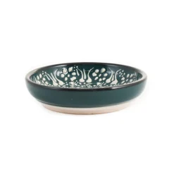 El Boyali Seramikler Yesil Ve Beyaz Boyali Shallow Bowl, 12cm Sale