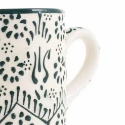 El Boyali Seramikler Yesil Ve Beyaz Boyali Straight Mug, 325ml Sale